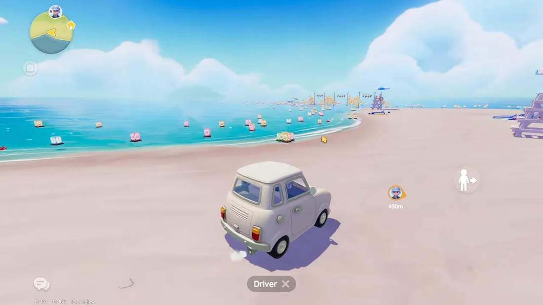 white car on the beach with many colorful lotus lanterns floating near the water at Amethyst Beach