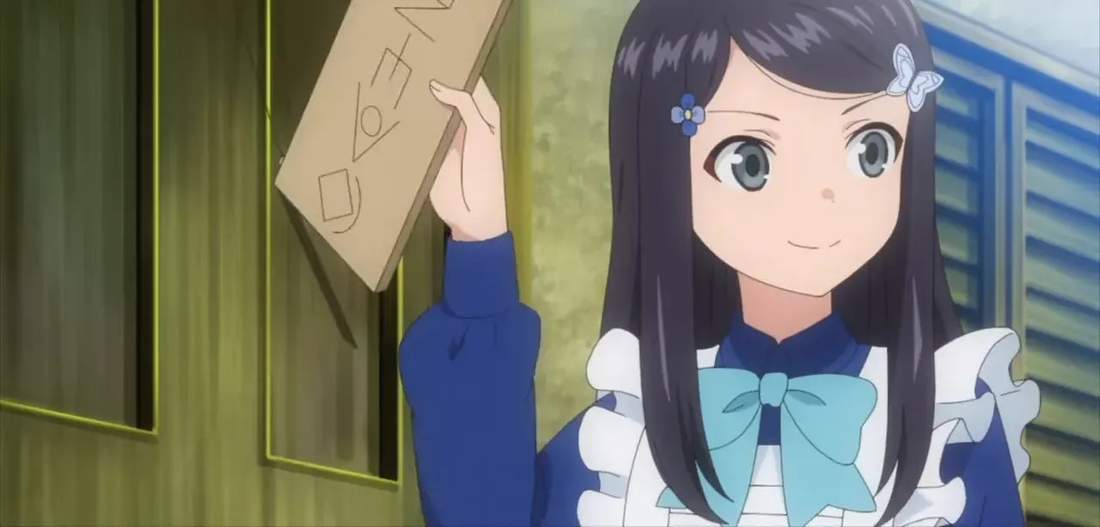 Young woman holding a parcel/envelope up, looking confident and ready to trade