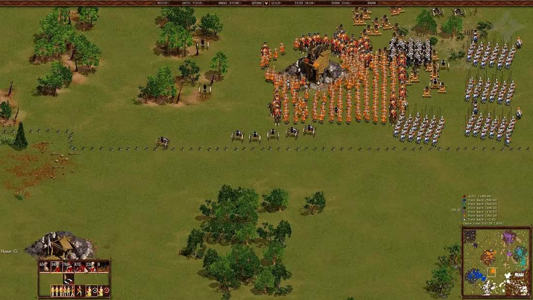Cossacks: European Wars massive army battle with hundreds of units lined up