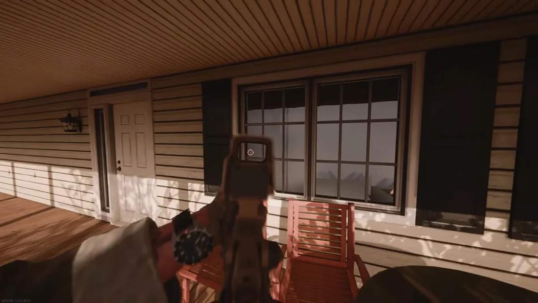 Operator V0.9 lighting showing a clear window sightline during Connecticut first-floor clearing