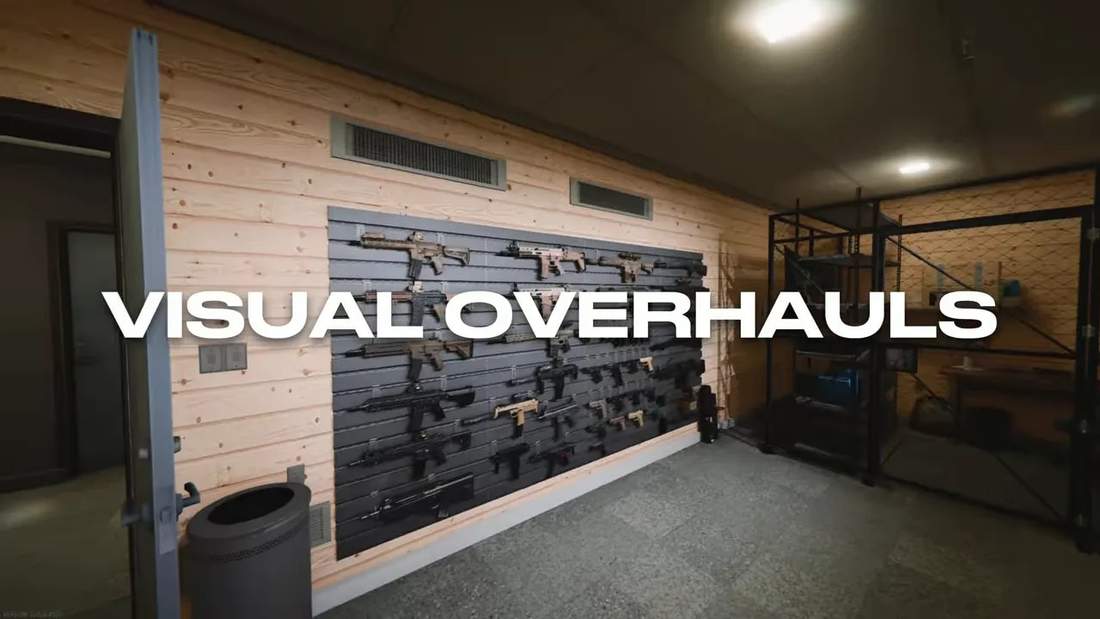 Operator V0.9 armory with visible weapon racks under improved lighting