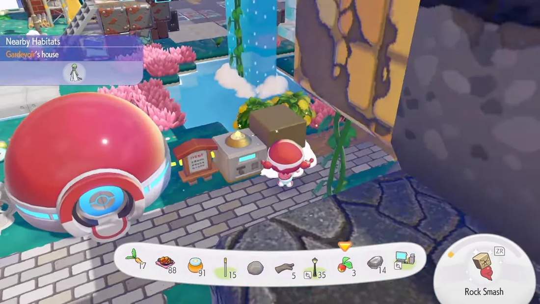 Pokopia mini generator placed on the ground next to the habitat path