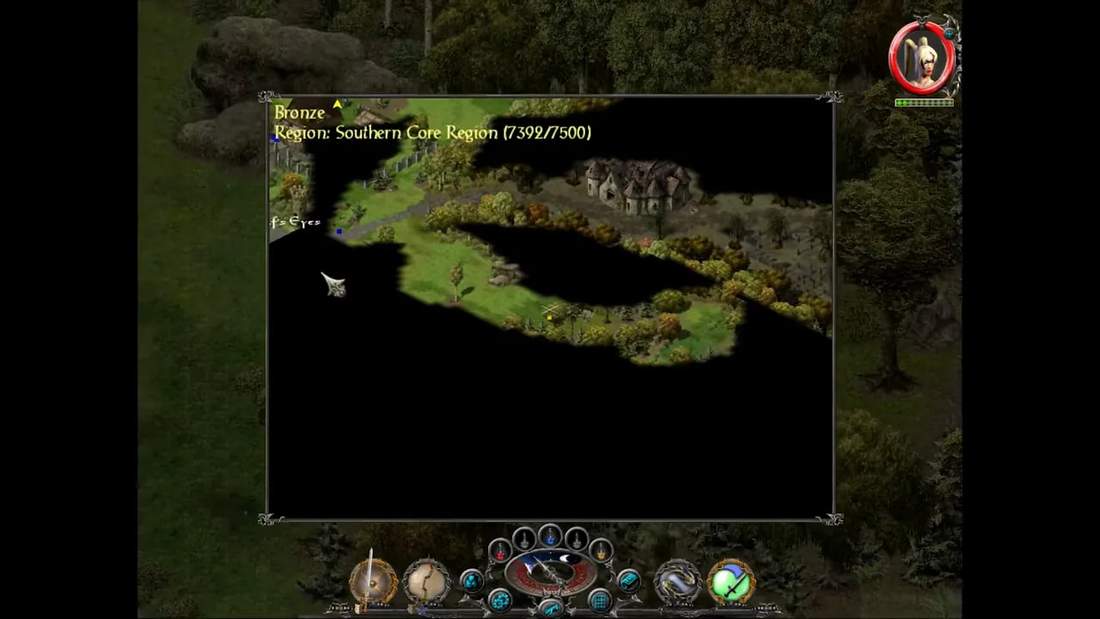 Sacred 2004 world map showing Region: Southern Core Region