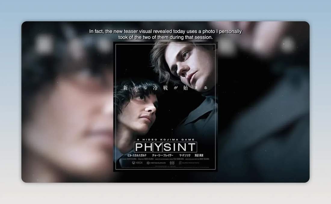 Physint poster featuring Bill Skarsg&aring;rd and Charlee Fraser