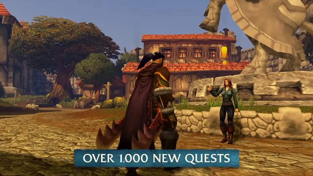 World of Warcraft Forever gameplay showing the text over 1000 new quests